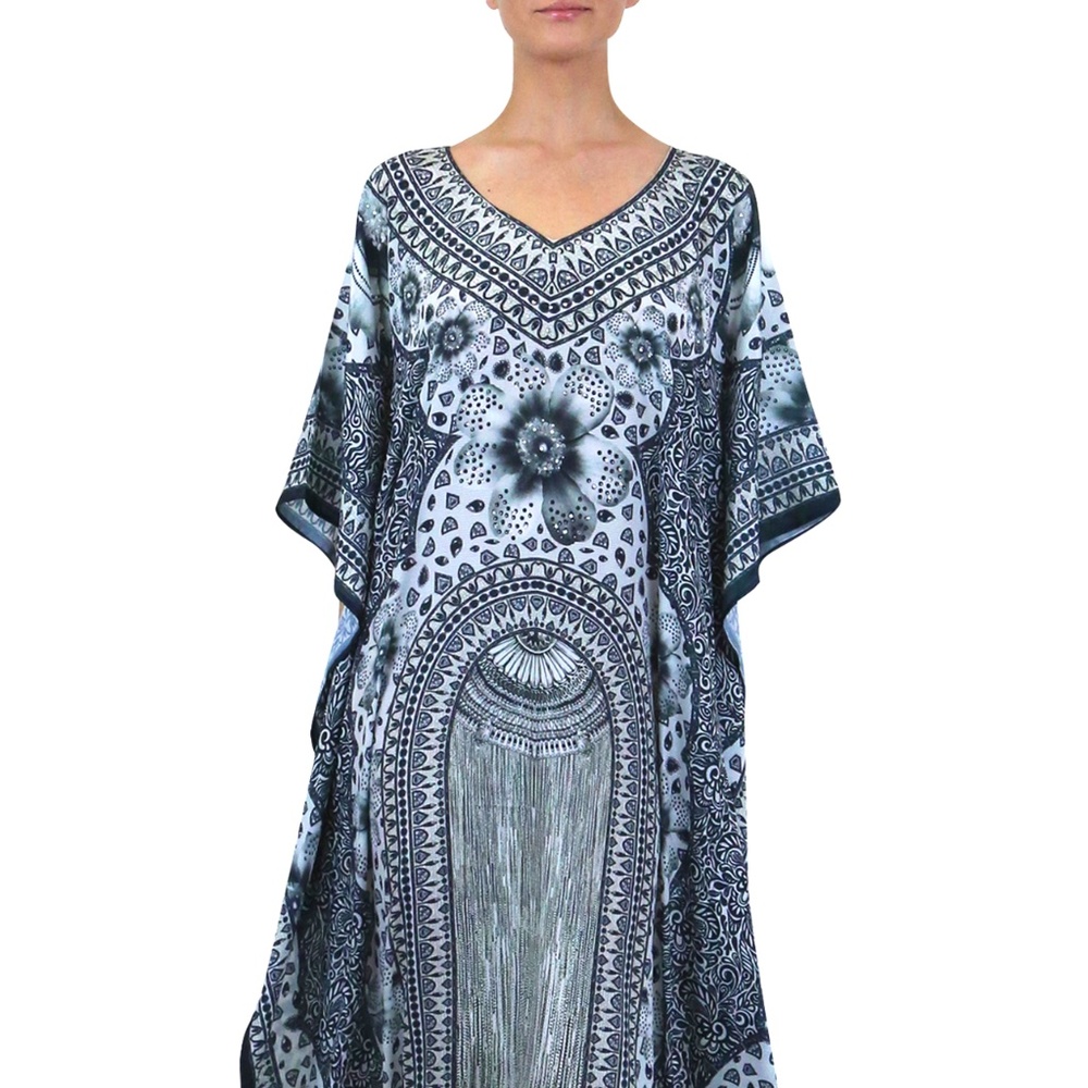 Black and white kaftan sale-long kaftan dresses shop